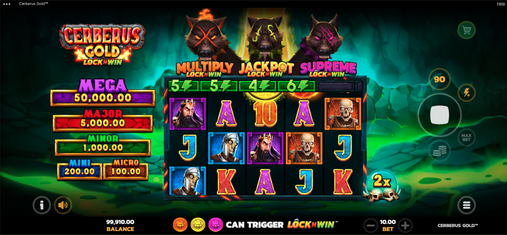 Cerberus Gold slot machine split symbols